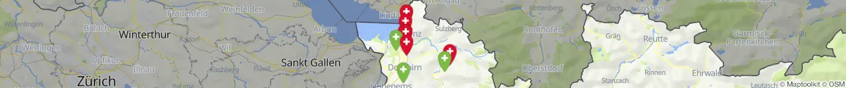 Kartenansicht für Apotheken-Notdienste in der Nähe von Sulzberg (Bregenz, Vorarlberg)